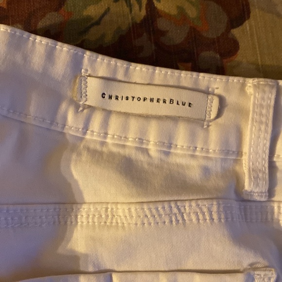 CHRISTOPHER BLUE (Stretch) Off White Jeans (Sz: 8) - Picture 4 of 5